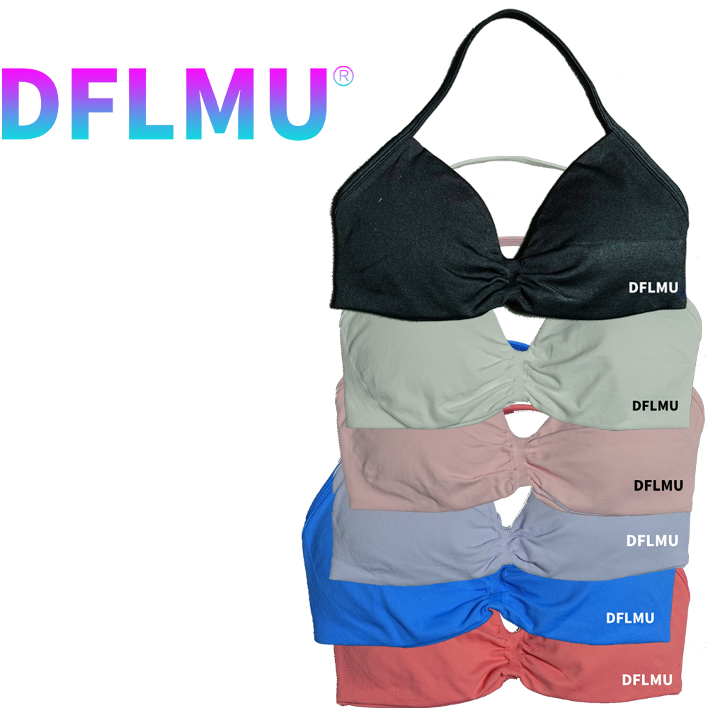 Sports Bra High Impact - DFLMU Women Halter Sports Bra Push