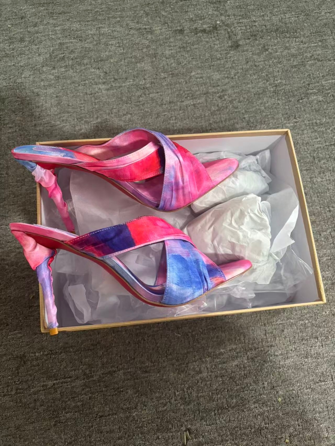 Women's Pink-Blue Tie-Dye Sati - Slip Dress Satin recensione e prezzo