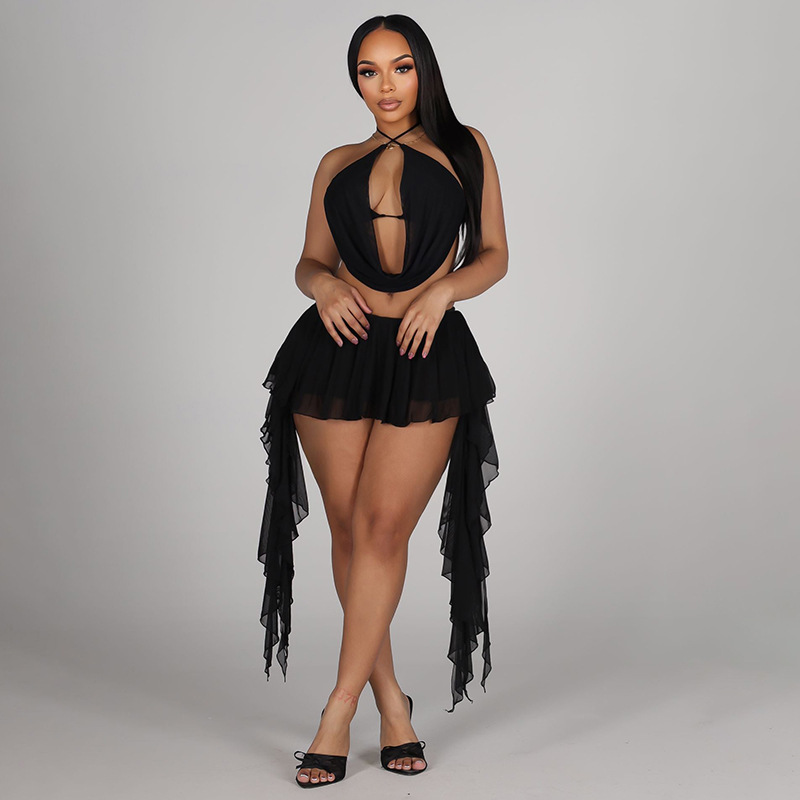 Women Sexy Solid Mesh 2 Piece  - Cami Top Lace recensione e prezzo