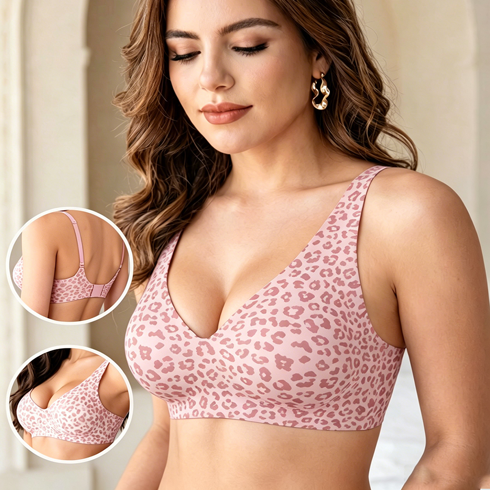 1Pcs Leopard Print Seamless Wi - Bralette Wireless Soft recensione e prezzo