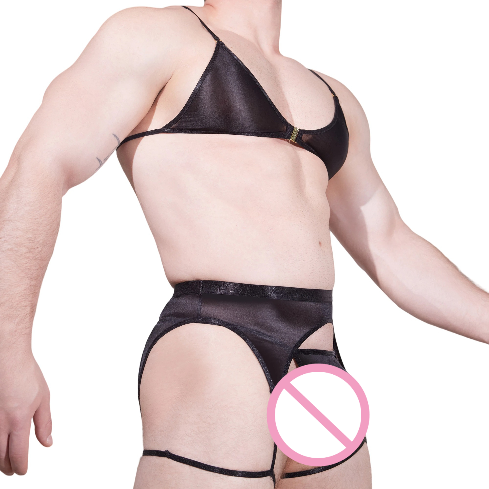 Men Novelty See-through Lace L - Garter Belt Set recensione e prezzo