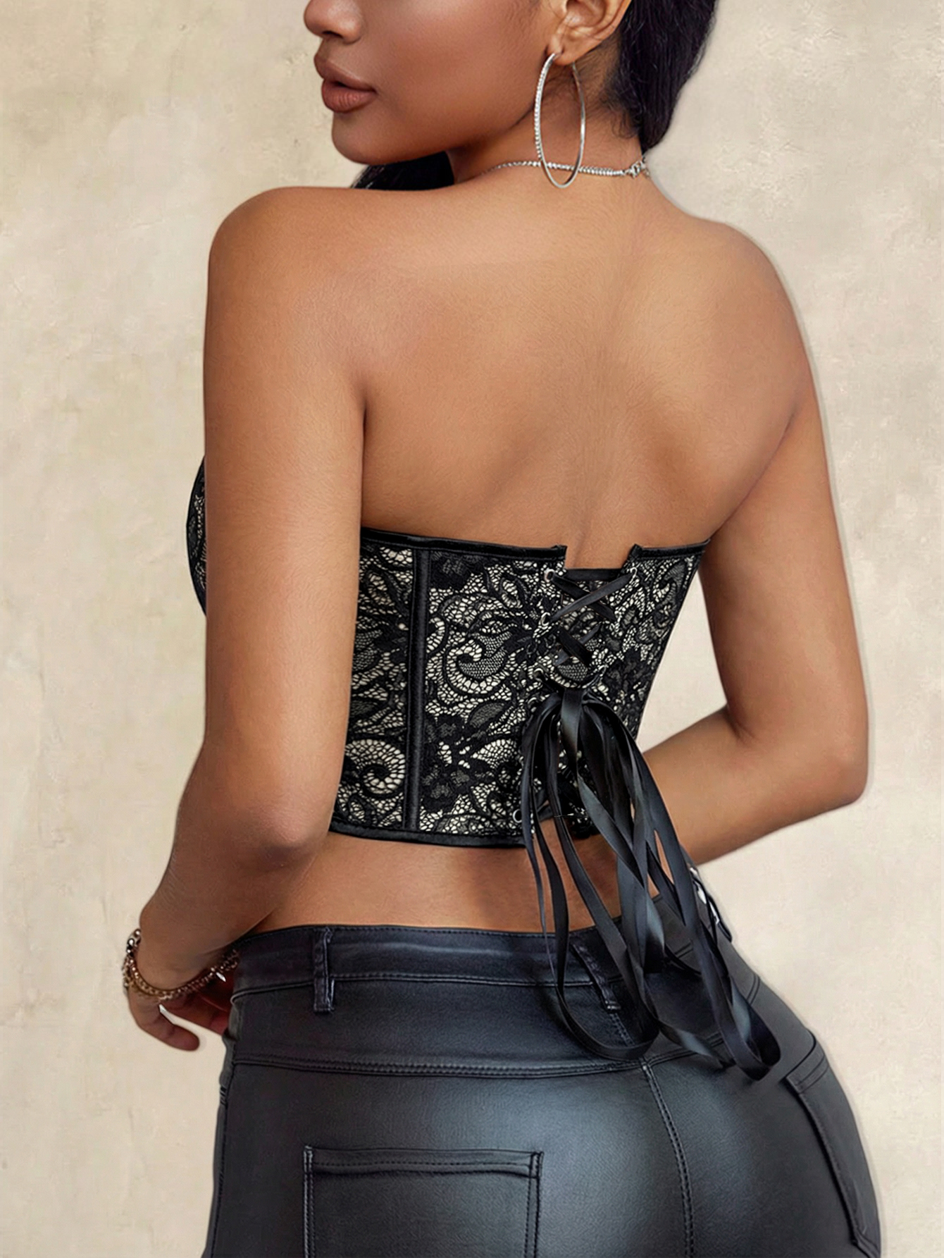 Sexy black lace heart-shaped s - Strapless Bra Backless recensione e prezzo