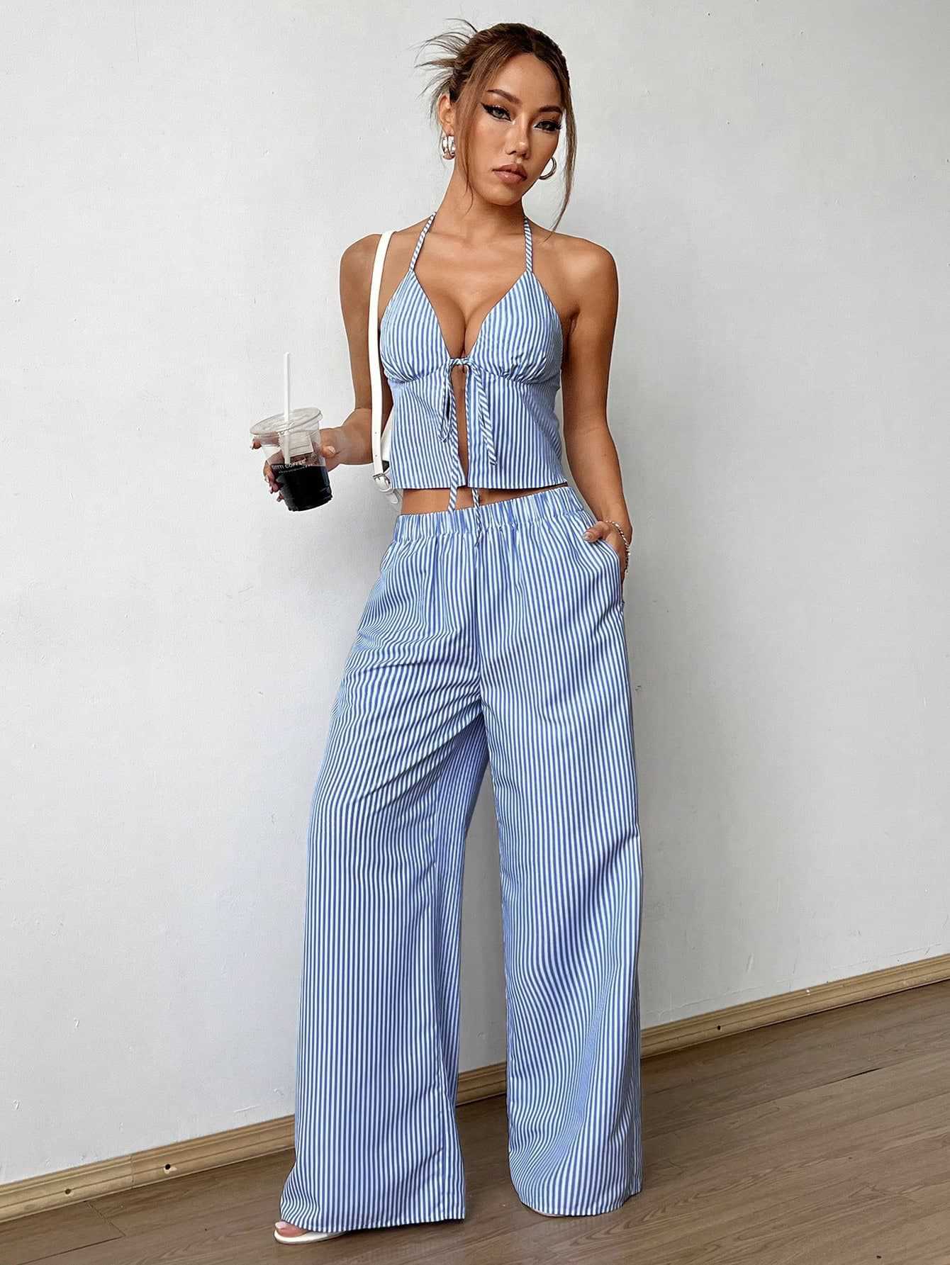 Striped Lace Up Camisole Colla - Cami Top Lace recensione e prezzo