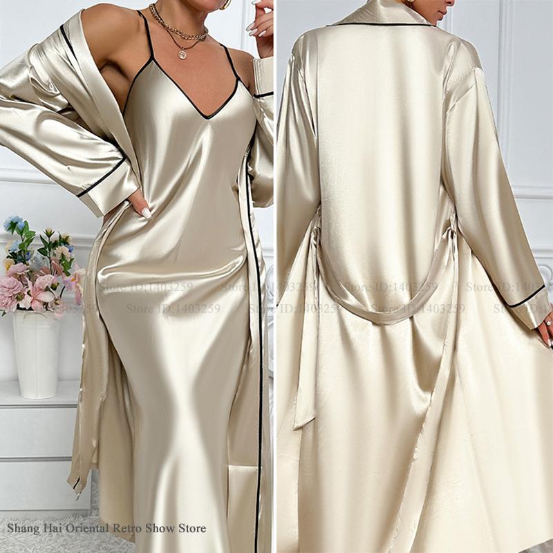Sexy Long Twinset Robe Set Che - Robe Silk Women recensione e prezzo