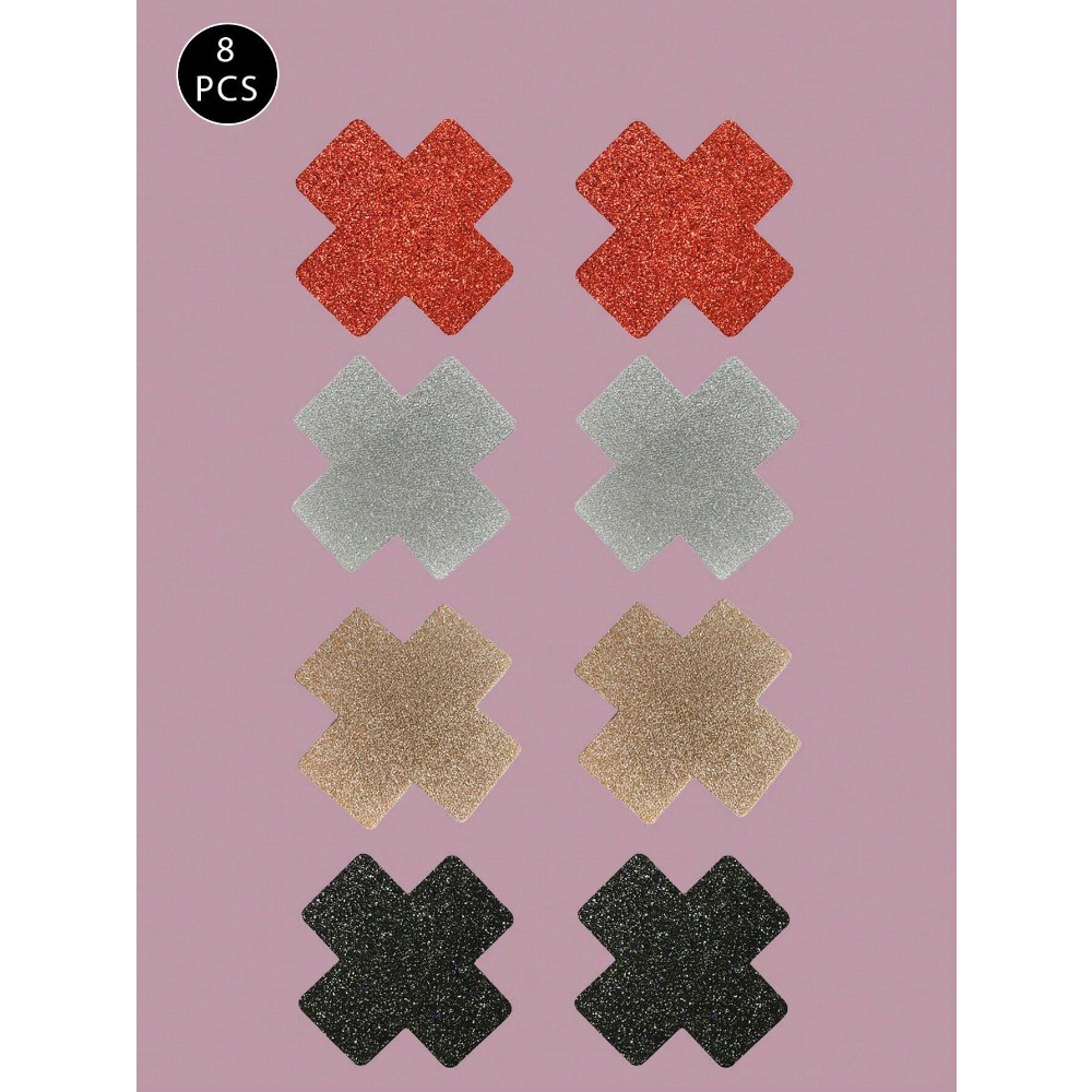 8pcs Glitter Cross Nipple Past - Nipple Cover Pasties recensione e prezzo