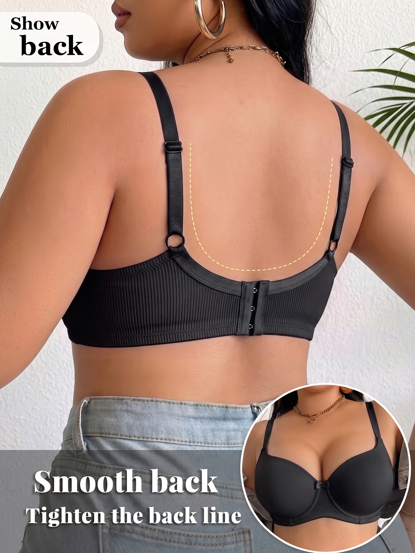 Plus Size Ribbed Women Bra Thi - Push Up Bra Padded recensione e prezzo