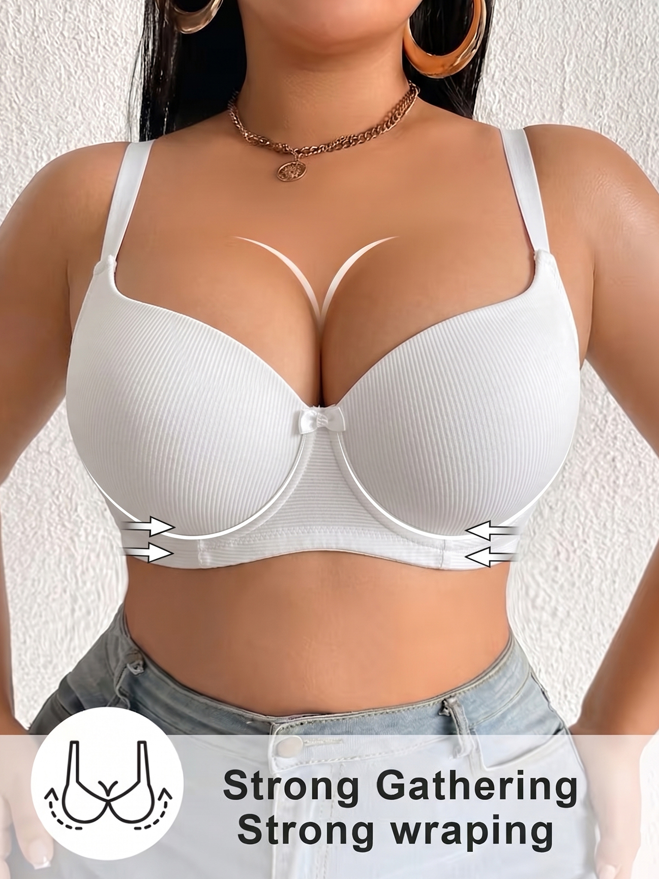 Plus Size Ribbed Women Bra Thi - Push Up Bra Padded recensione e prezzo