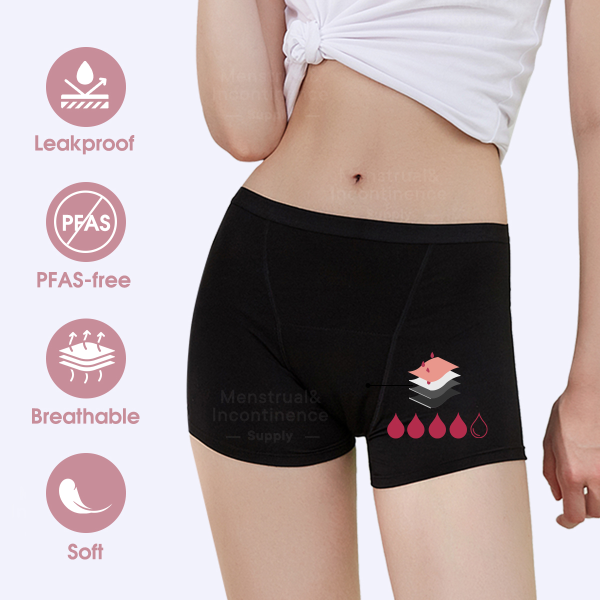 Bamboo Fiber Period Underwear  - Boyshort Underwear recensione e prezzo
